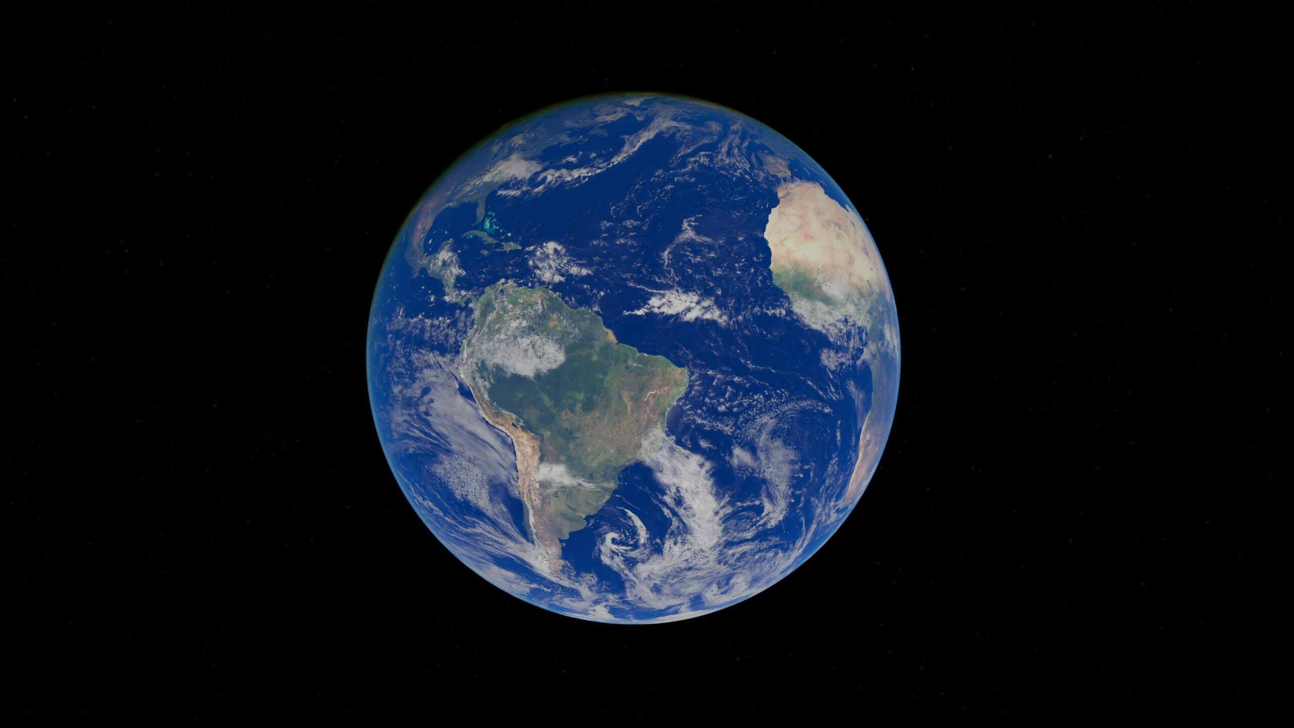 Beautiful image of Earth highlighting South America from space.